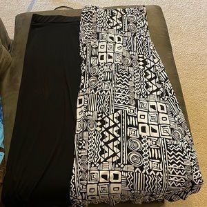 Black skirt AND black and white geo pattern maxi skirt